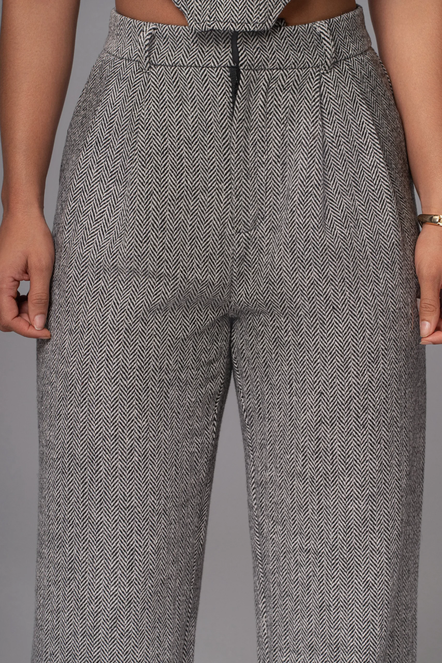 Classic Herringbone Trousers