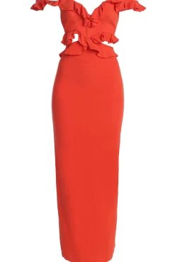 Coral Brighter Days Linen Maxi Dress