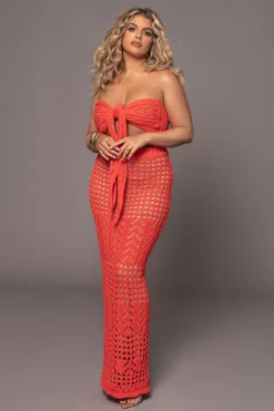 Coral Caribbean Skies Skirt Set