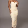 Cream Arcadia Mesh Midi Dress