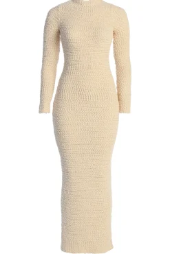 Cream Autumn Knit Maxi Dress