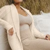 Cream Evana Cable Knit Cardigan
