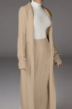 Cream Evana Cable Knit Cardigan