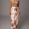 Cream Floral Kamira Tiered Skirt