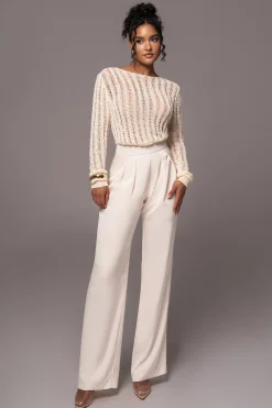 Cream Natalya Rib Knit Top