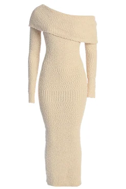 Cream Olivea Knit Maxi Dress