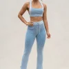 Denim/White Faya Ribbed Pants