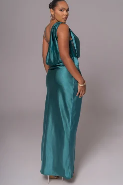 Emerald Green Anastacia Drape Maxi Dress