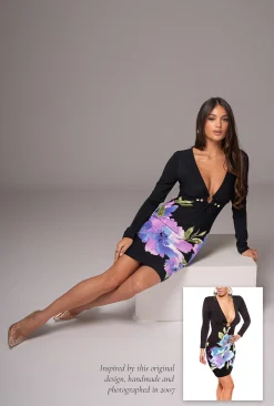 Floral Print Exotic Flower Dress