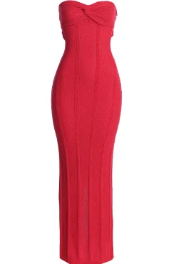 Fuchsia Blanca Strapless Maxi Dress