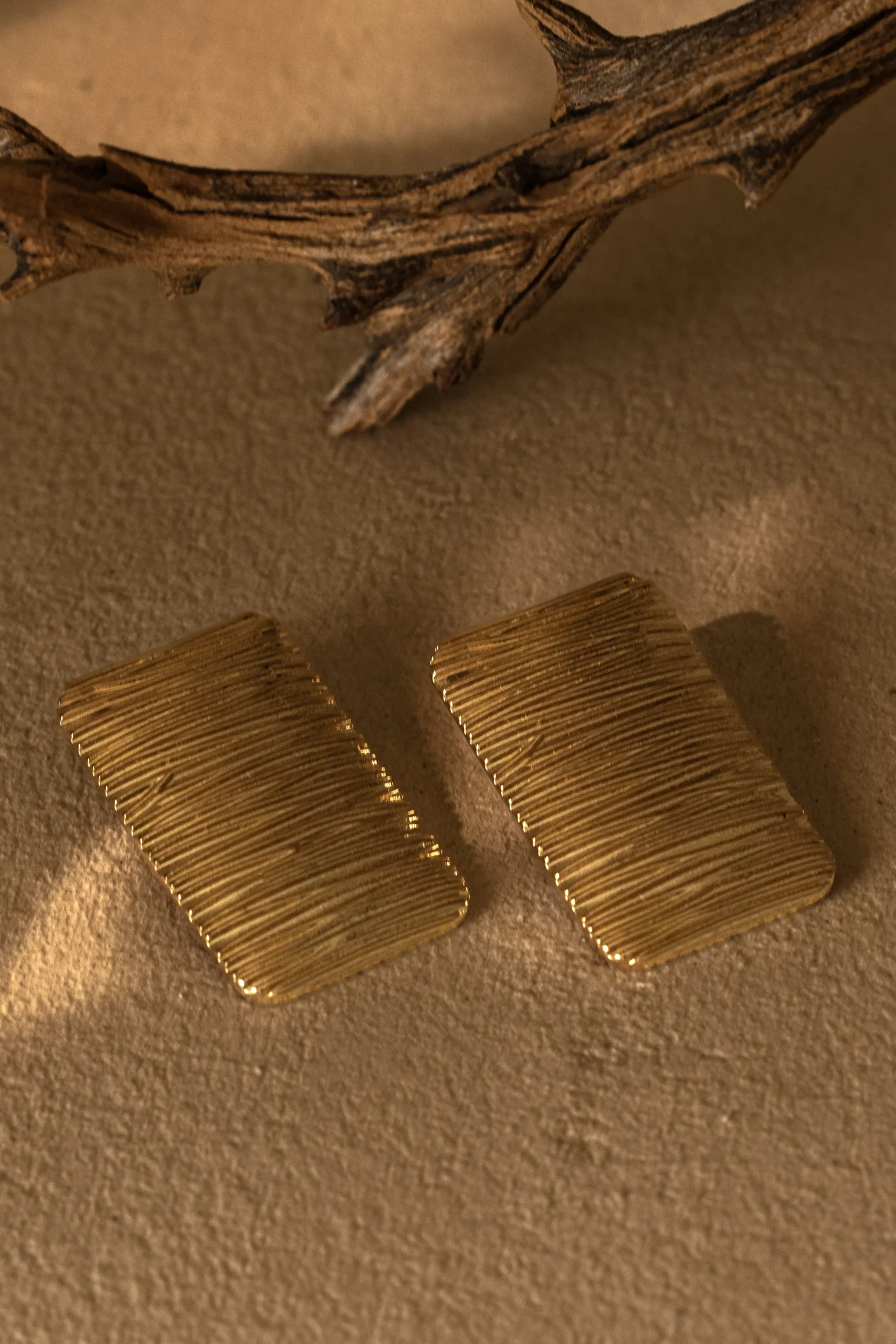 Gold Arin Rectangle Drop Earrings