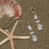 Gold At Sea Pearl Earrings