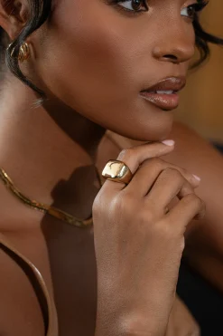 Gold Chunky Square Ring