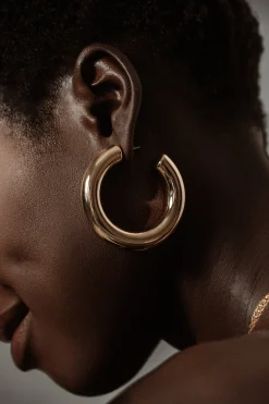 Gold Cinema Hoop Earrings