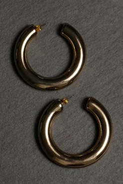 Gold Cinema Hoop Earrings
