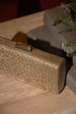 Gold Diamante Clutch Bag