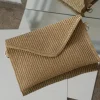 Gold Envelope Woven Clutch