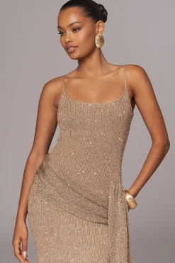 Gold Golden Dusk Sequin Dress