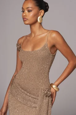 Gold Golden Dusk Sequin Dress
