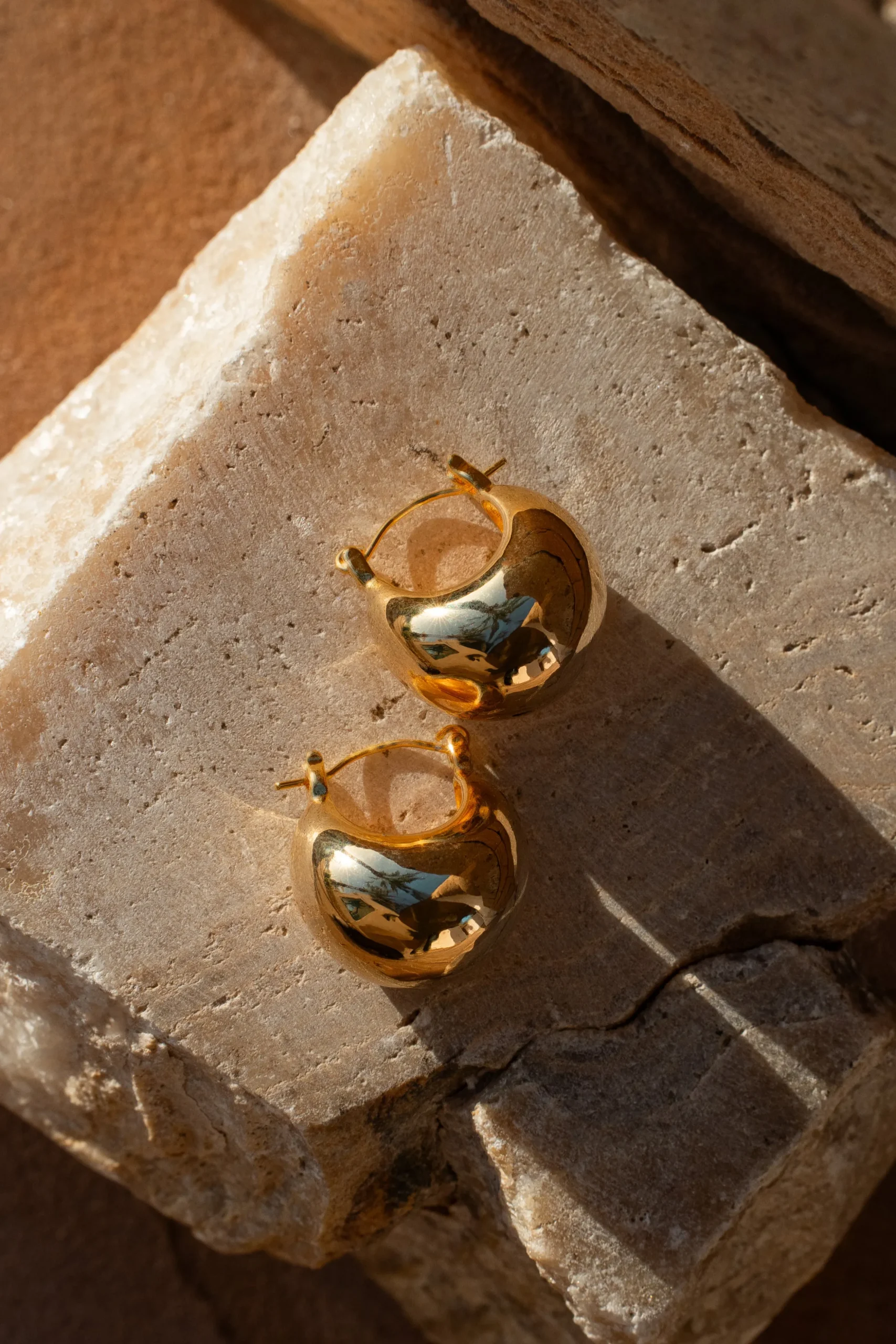 Gold Huggie Hoop Earrings