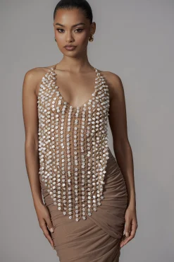 Gold Into The Sea Pearl Top