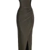Gold Johan One Shoulder Maxi Dress