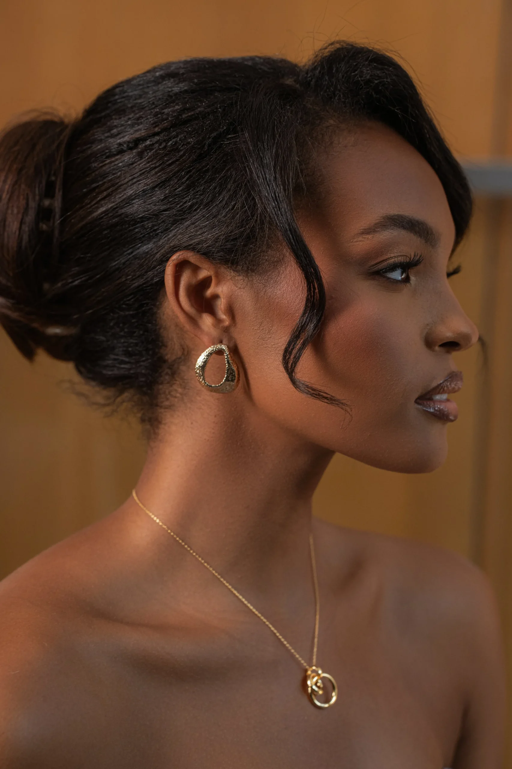 Gold Leigh Texture Earrings