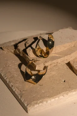 Gold Lulu Open Hoop Earrings