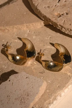 Gold Lulu Open Hoop Earrings