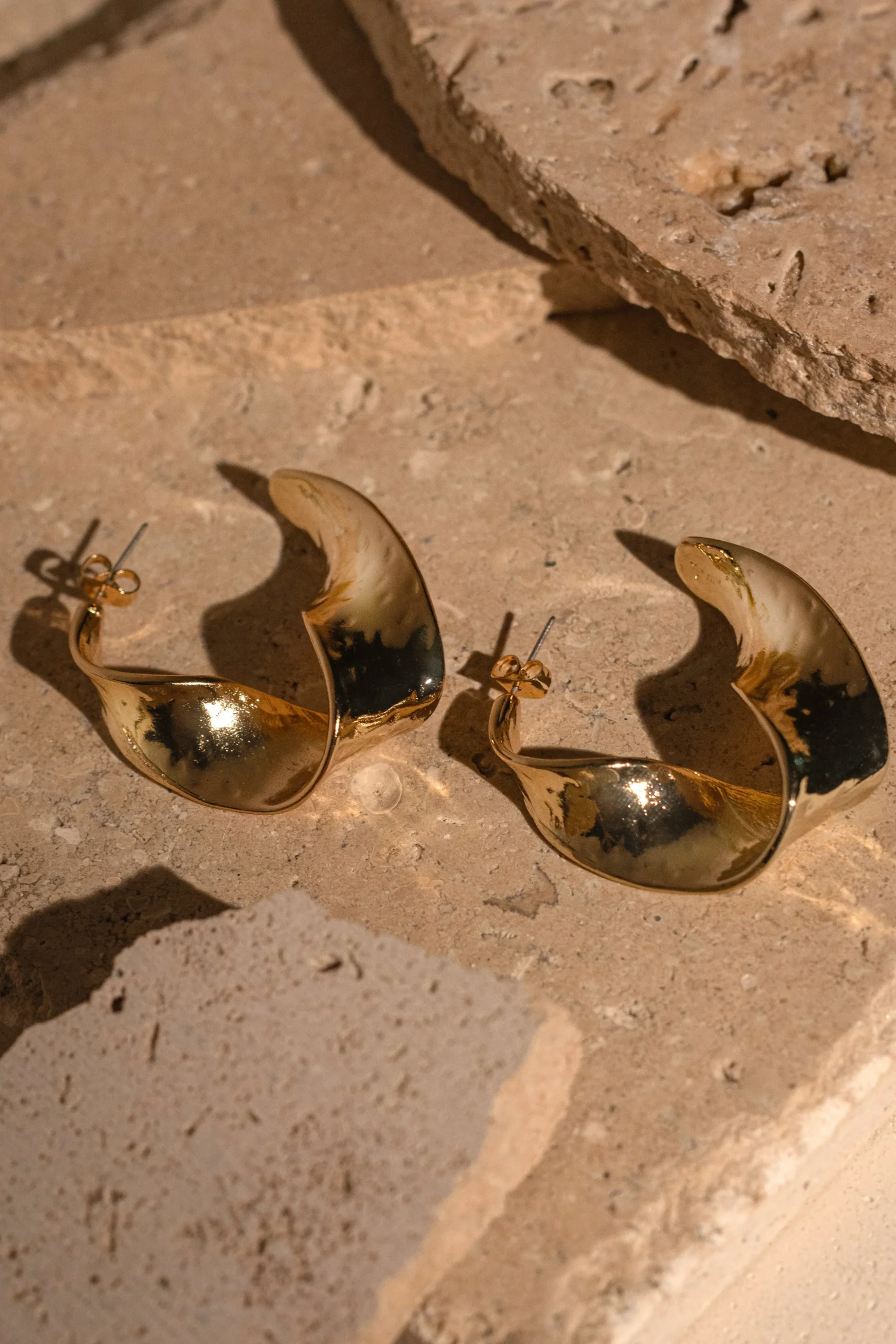Gold Lulu Open Hoop Earrings