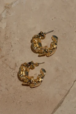 Gold Luminous Open Hoop Earrings