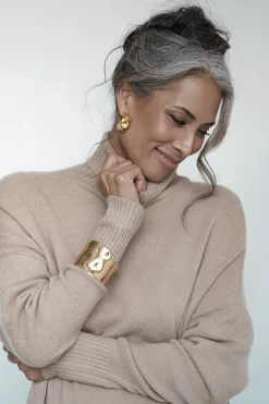 Gold Luminous Open Hoop Earrings