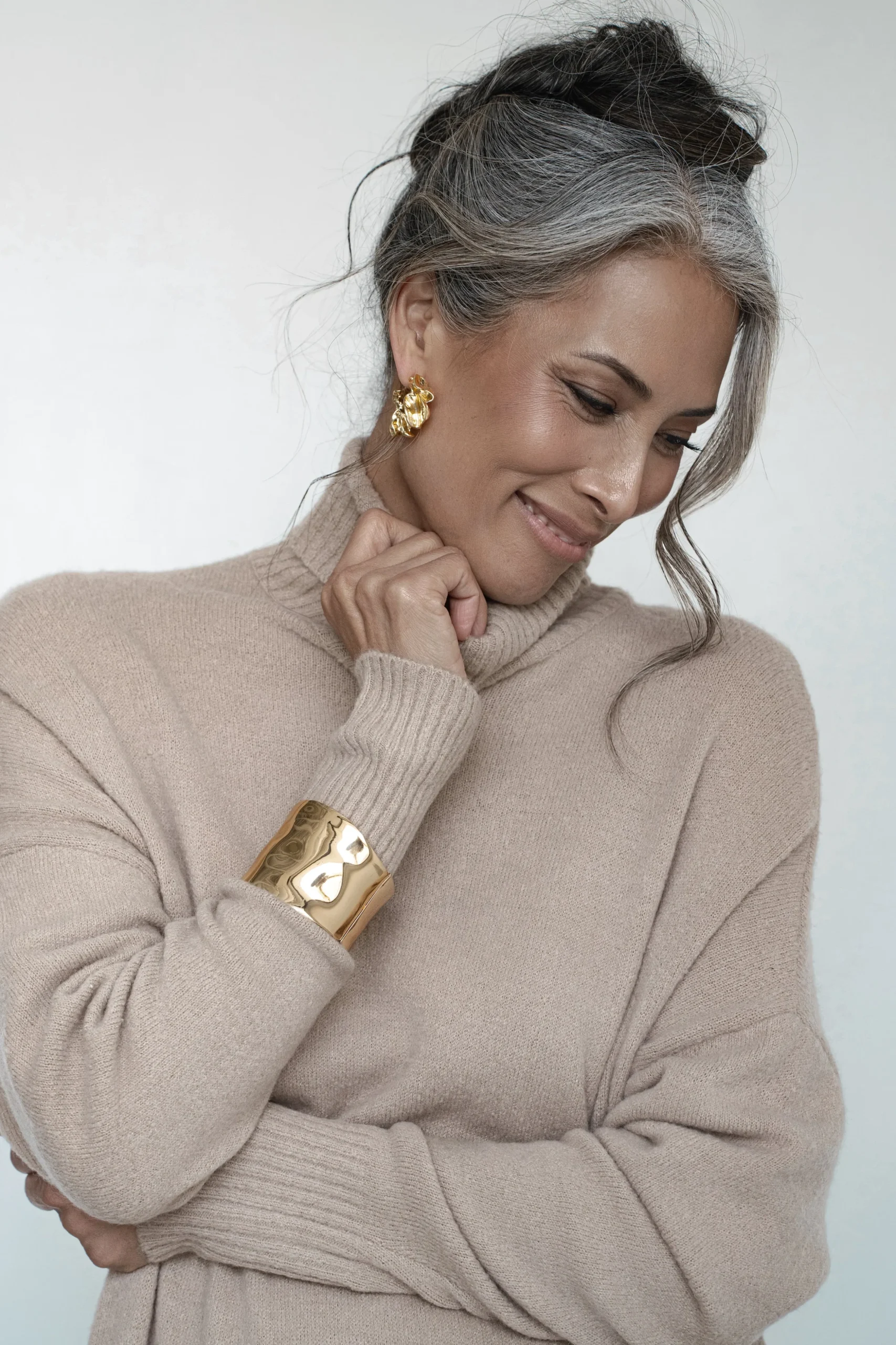 Gold Luminous Open Hoop Earrings