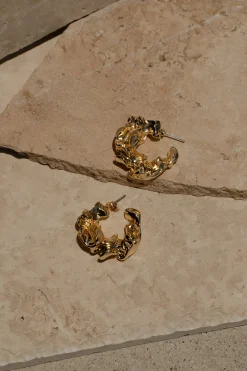Gold Luminous Open Hoop Earrings