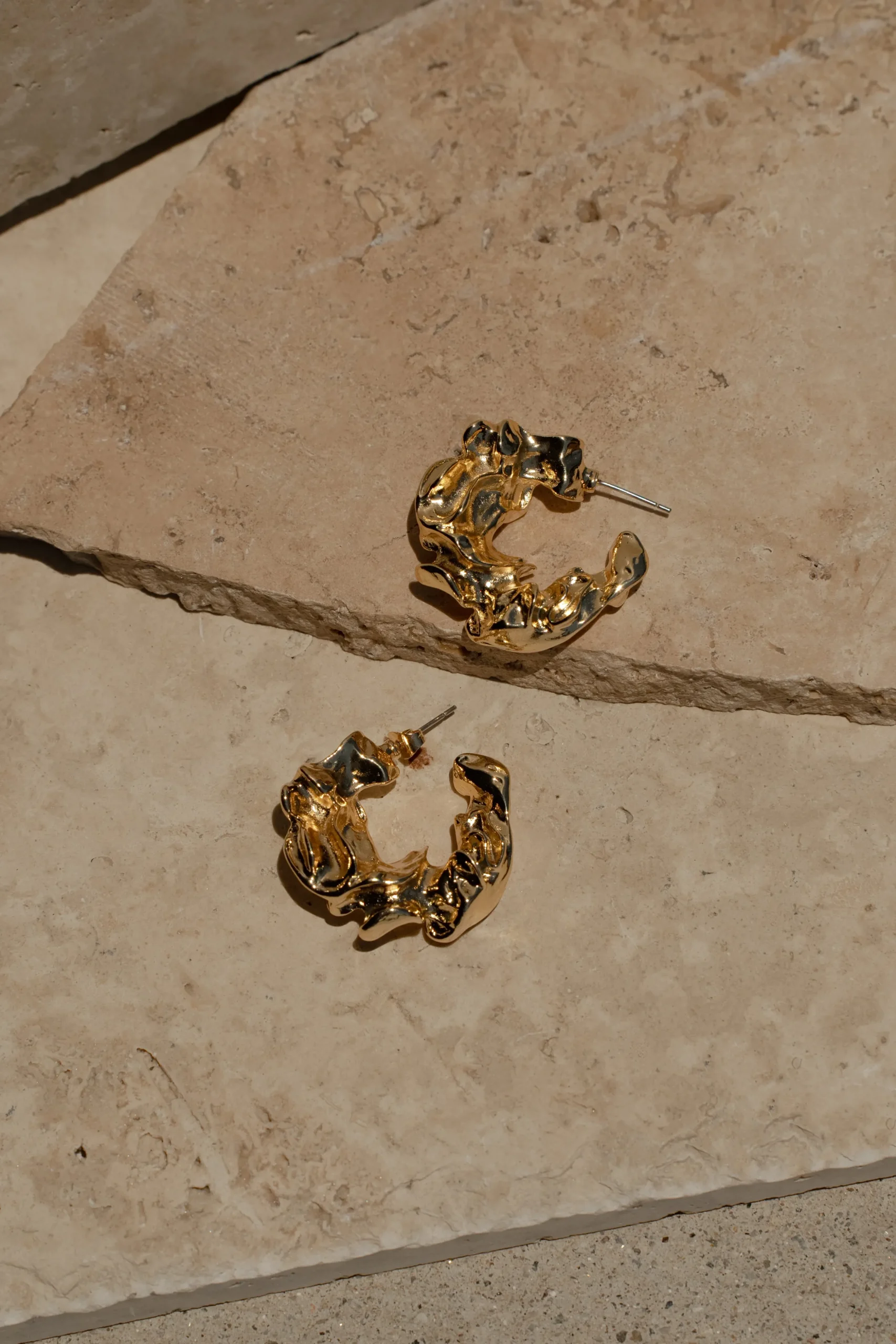 Gold Luminous Open Hoop Earrings