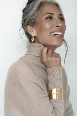 Gold Luminous Open Hoop Earrings