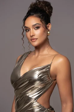 Gold Metallic Belle Maxi Dress