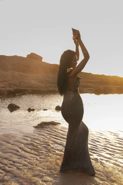 Gold Midnight Sparkle Maxi Dress