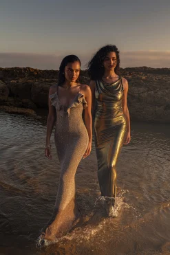 Gold Midnight Sparkle Maxi Dress