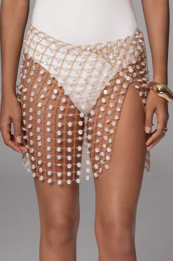Gold Ocean Oasis Pearl Chainmail Skirt