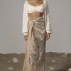 Gold Positano Printed Sarong Skirt