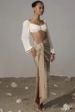 Gold Positano Printed Sarong Skirt