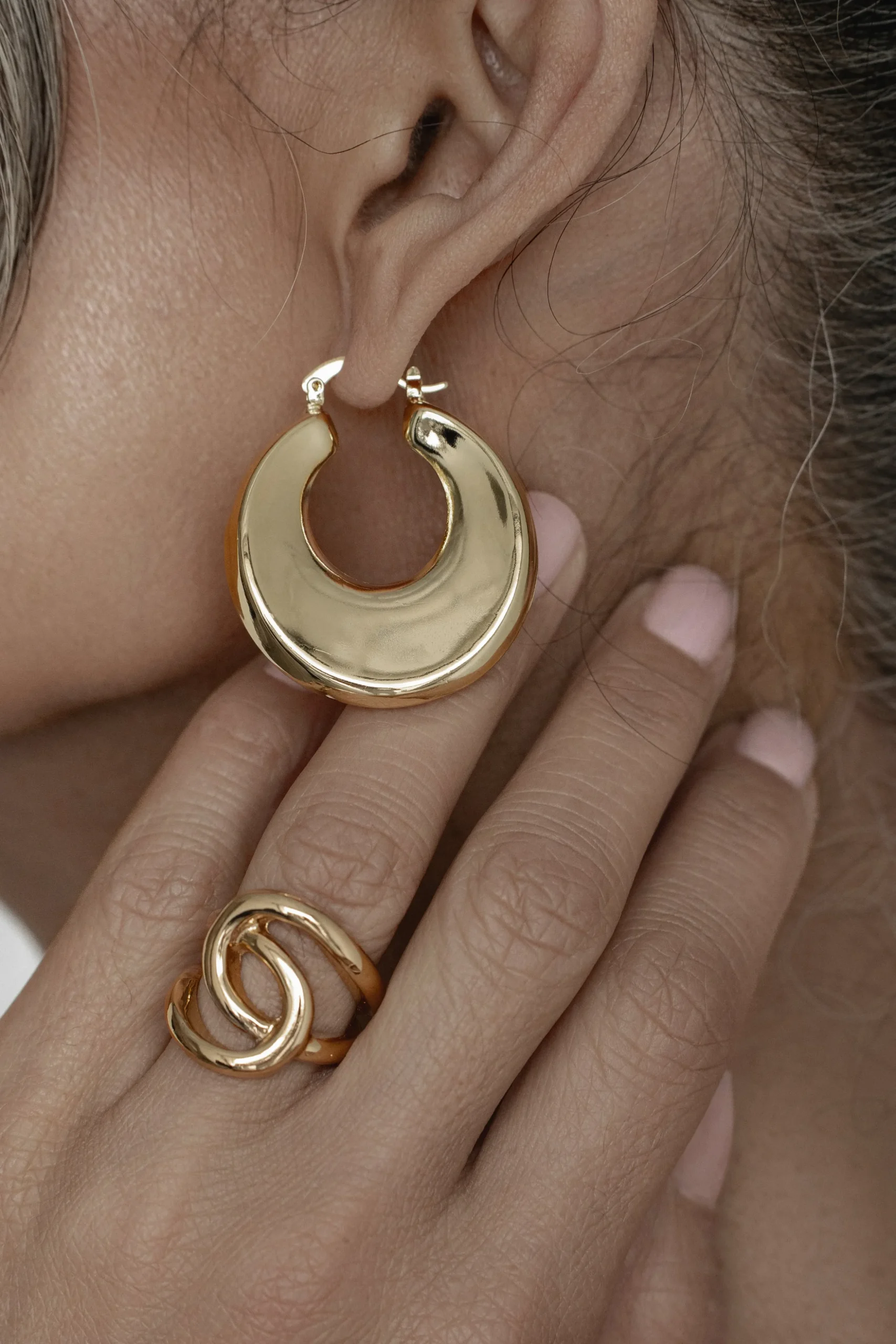 Gold Royal Huggie Hoop Earrings