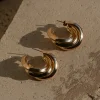 Gold Swirl Open Hoop Earring