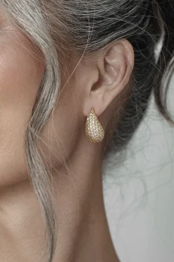 Gold Timeless Paved Earrings