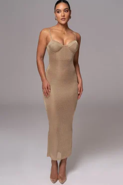 Gold Twilight Elegance Maxi Dress