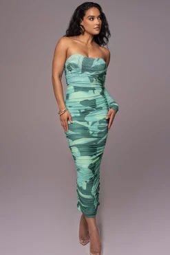 Green Capri Ruched Dress