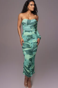 Green Capri Ruched Dress
