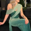Green Celestina Draped Maxi Dress