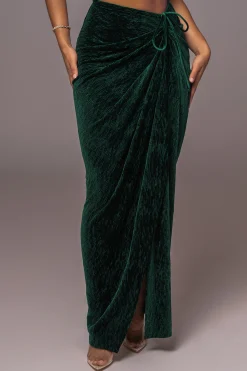 Green Chosen One Velvet Skirt Set
